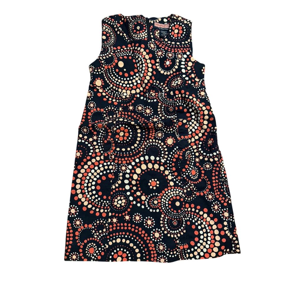 Vineyard Vines shift dress size 7 navy peach confetti pattern